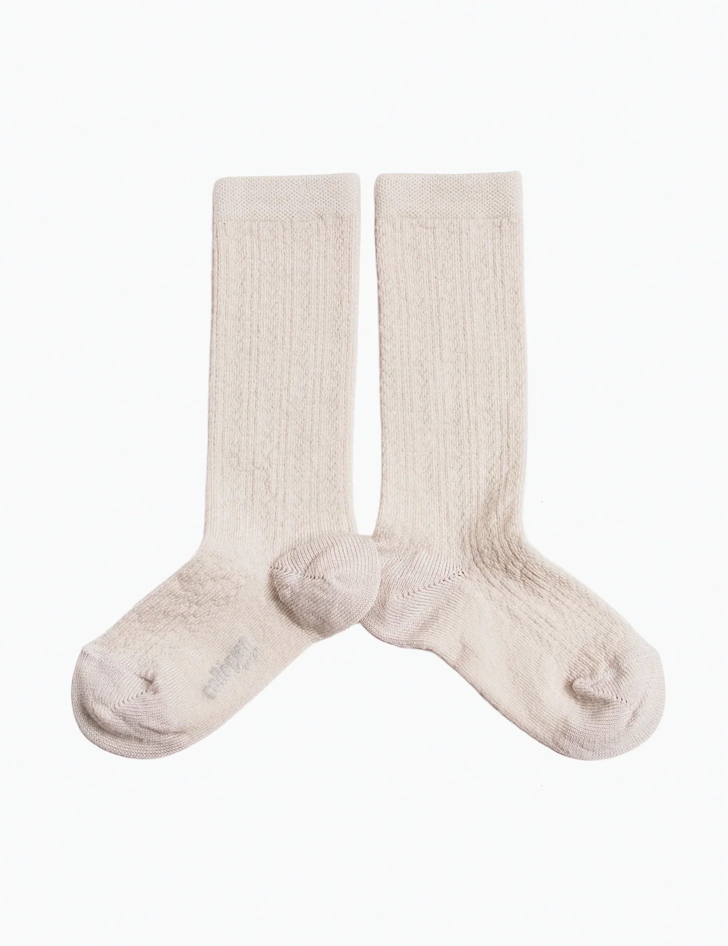 Adèle - Pointelle Merino Wool Knee-high Socks in Doux Agneaux