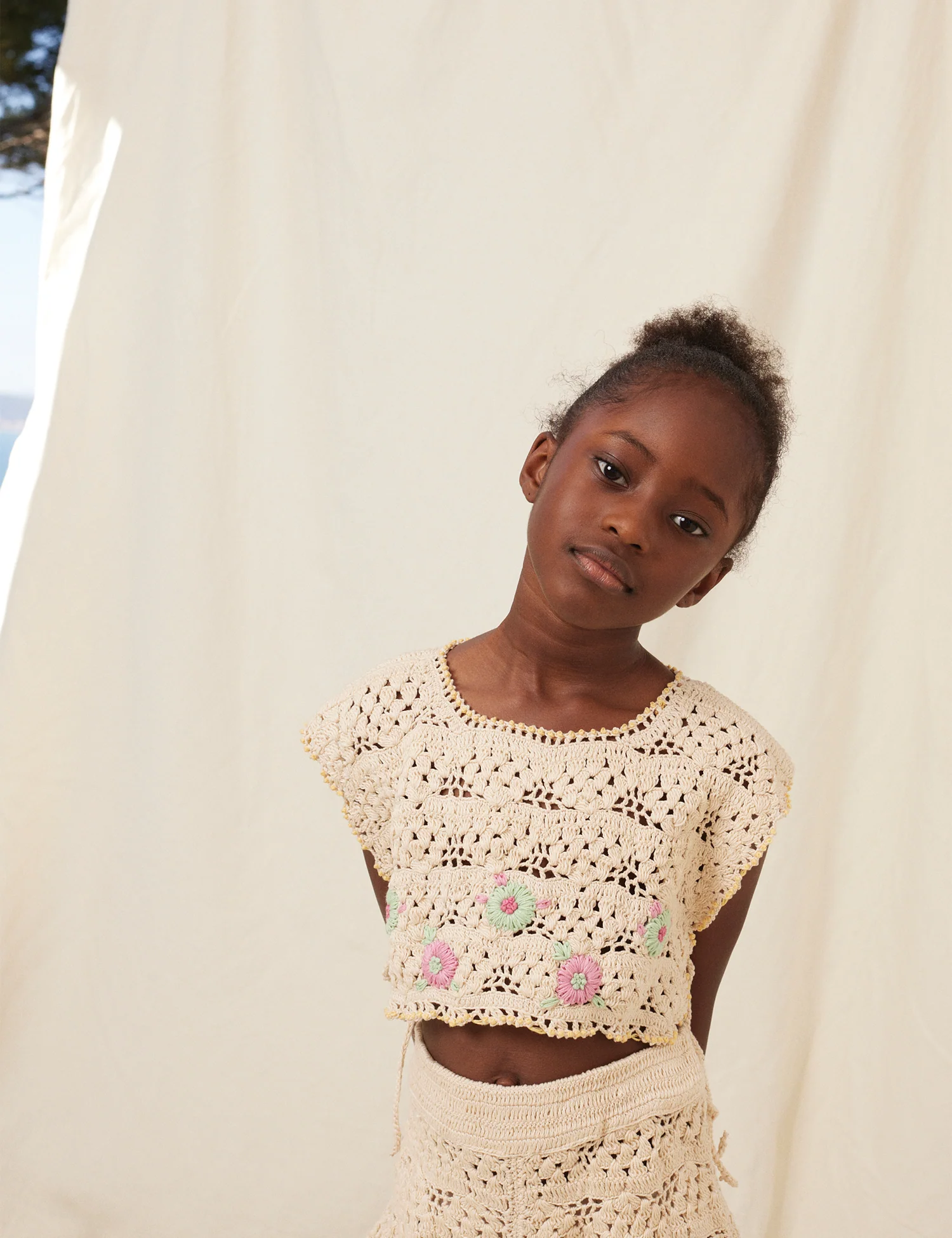 Anais Crochet Short in Natural Crochet - Image 3
