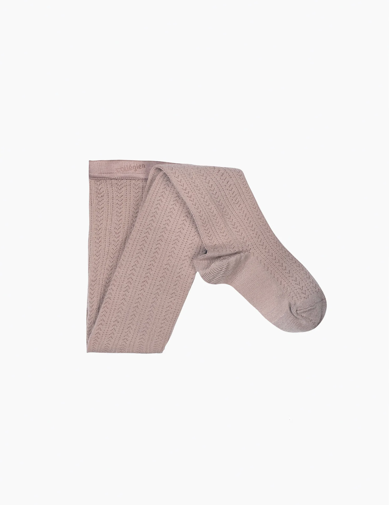 Angélique Pointelle Merino Wool Tights in Vieux Rose