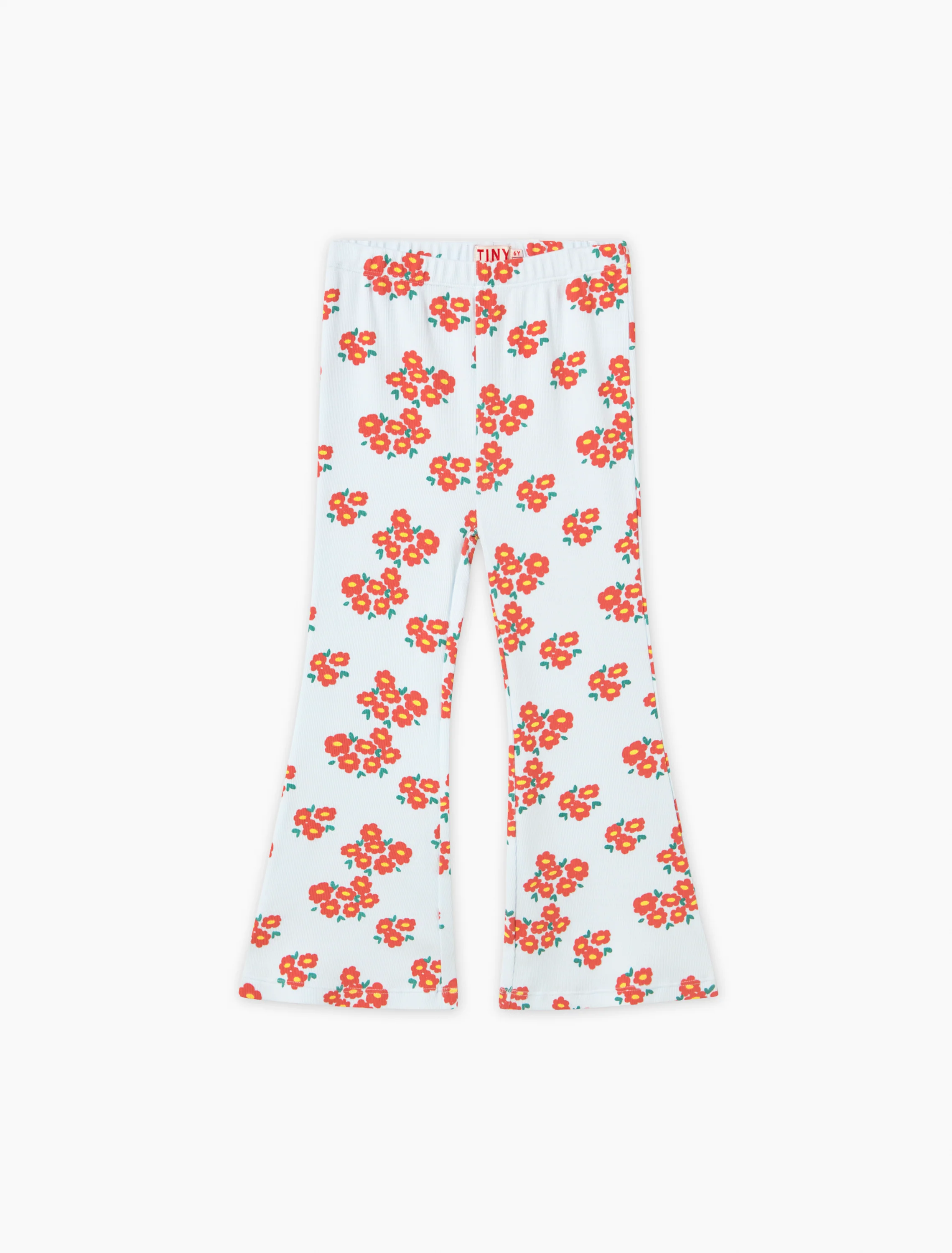 Blossoms Rib Pant in Ice Blue
