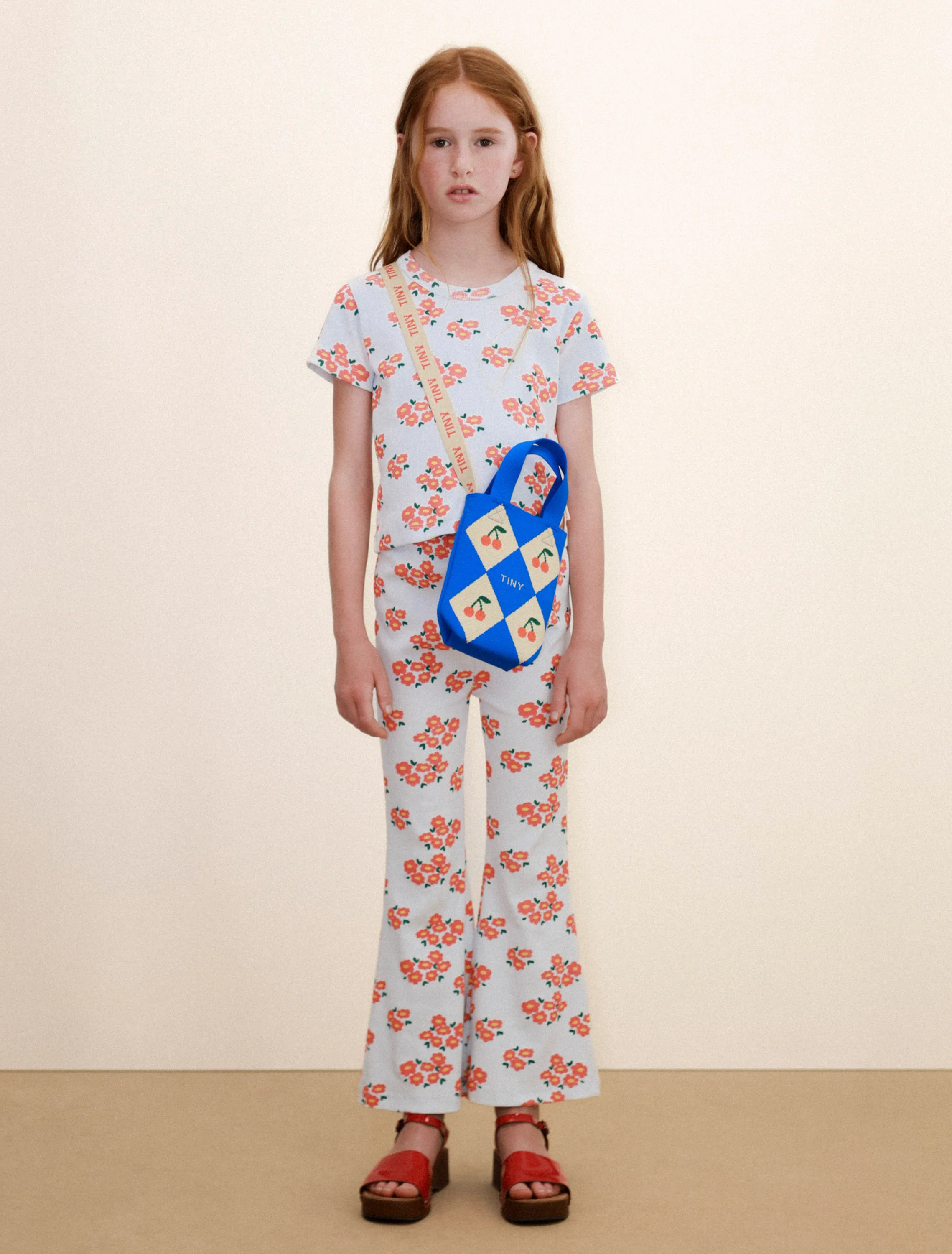 Blossoms Rib Tee in Ice Blue - Image 2