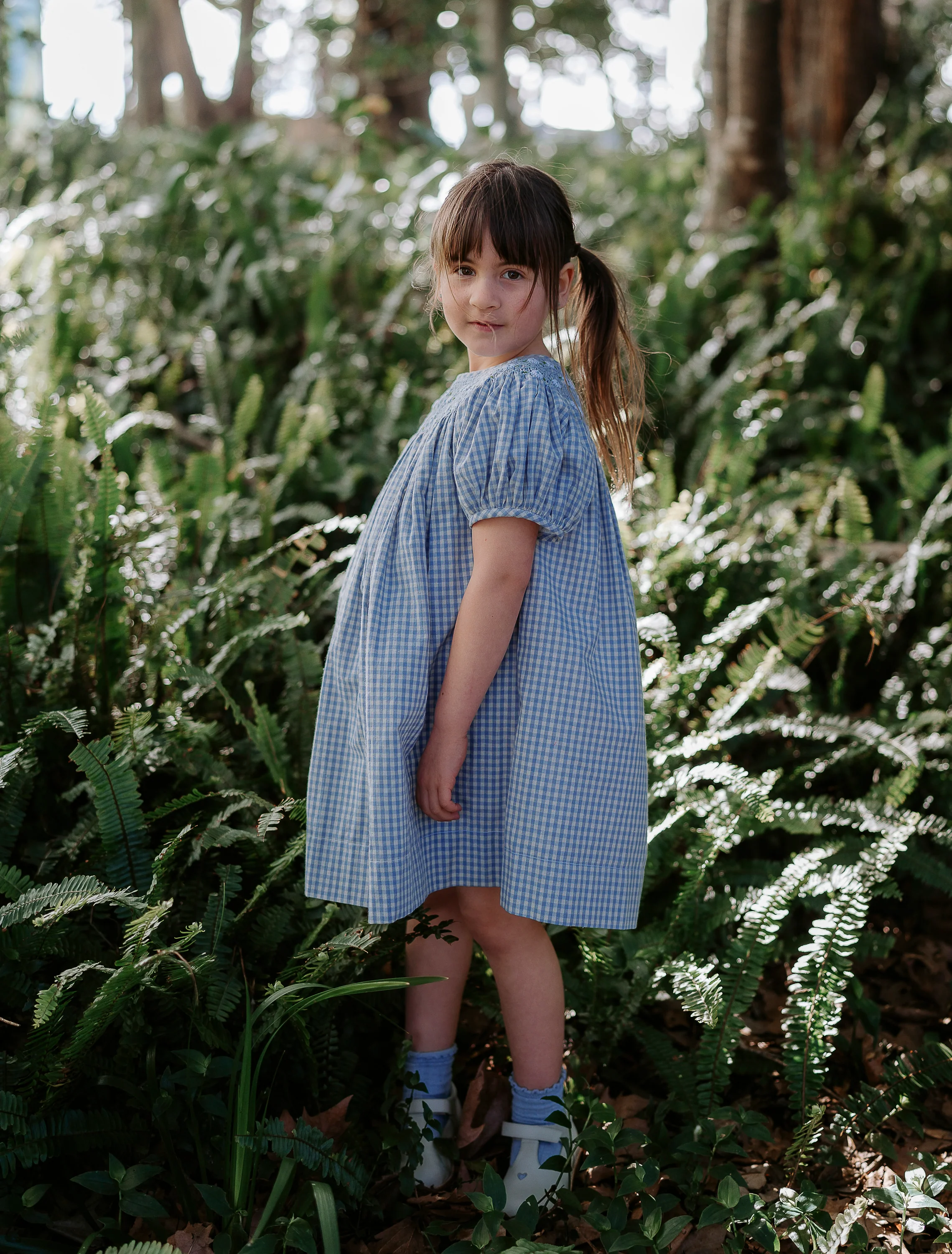 Celeste Dress  in Baby Blue Gingham - Image 3
