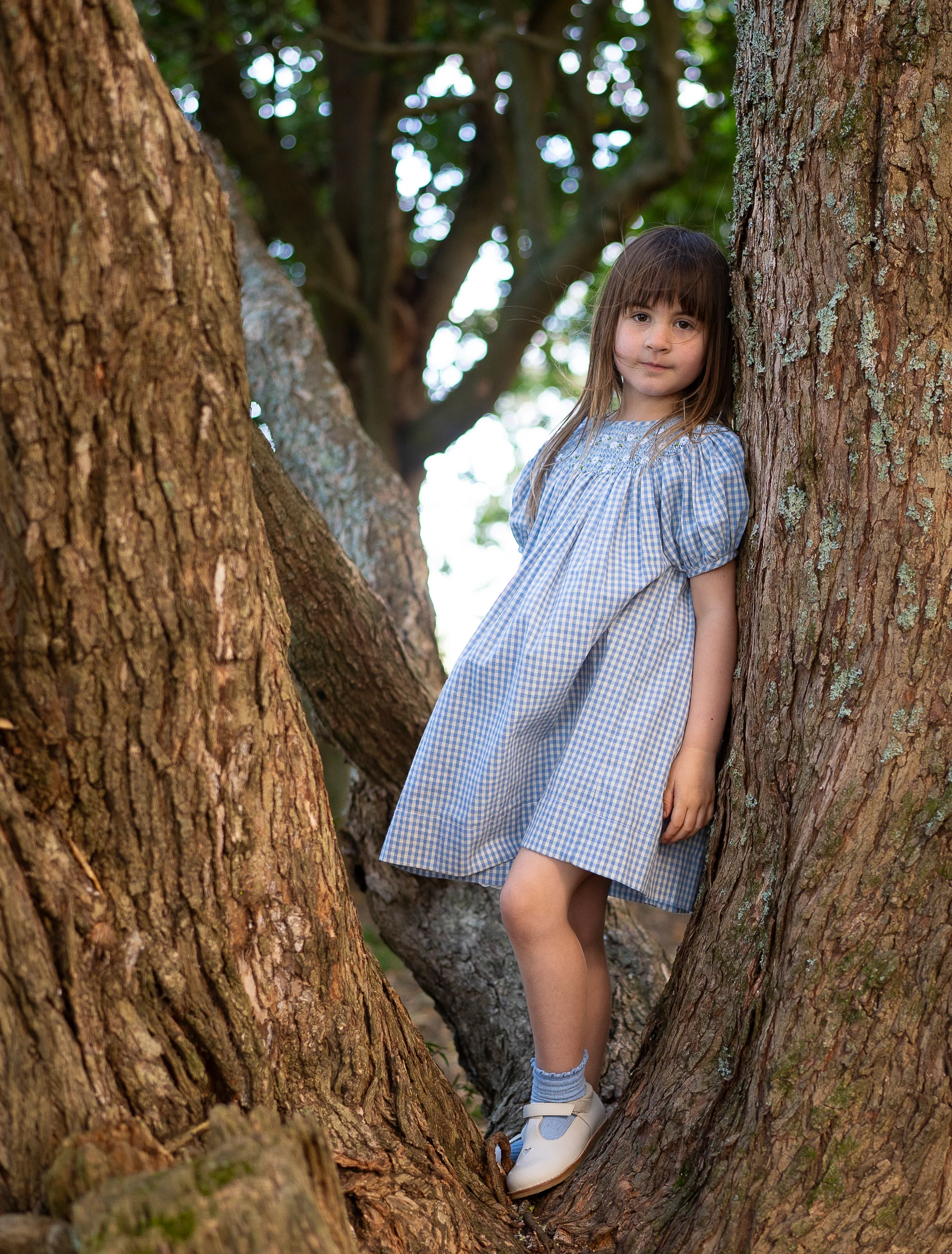 Celeste Dress  in Baby Blue Gingham - Image 4