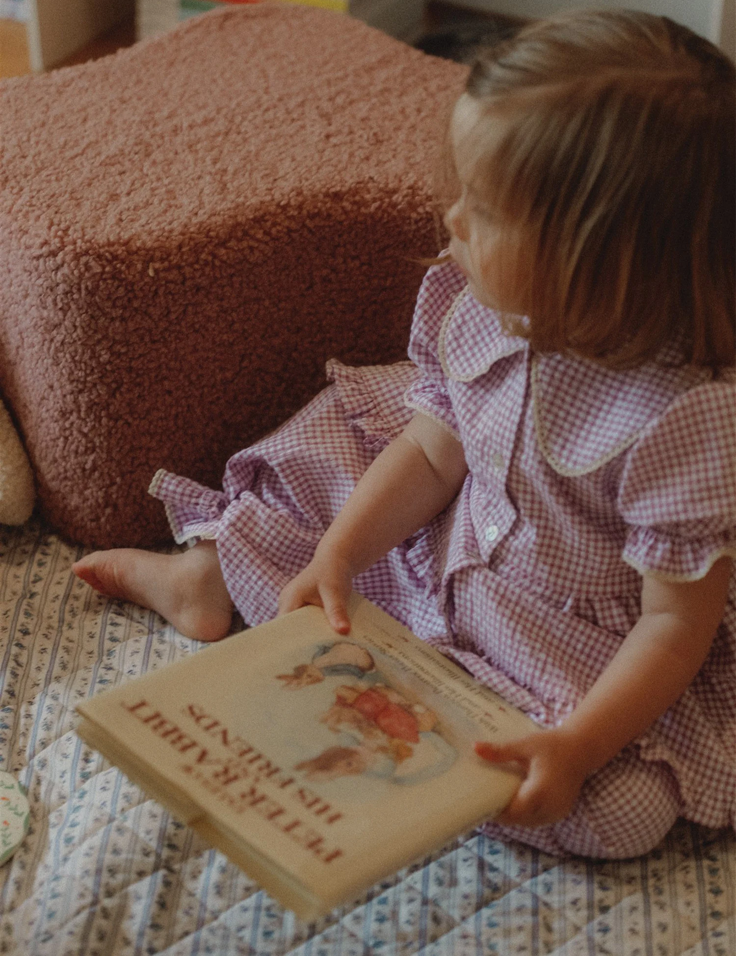 Daisy Pajama Set in Lavender Gingham - Image 4