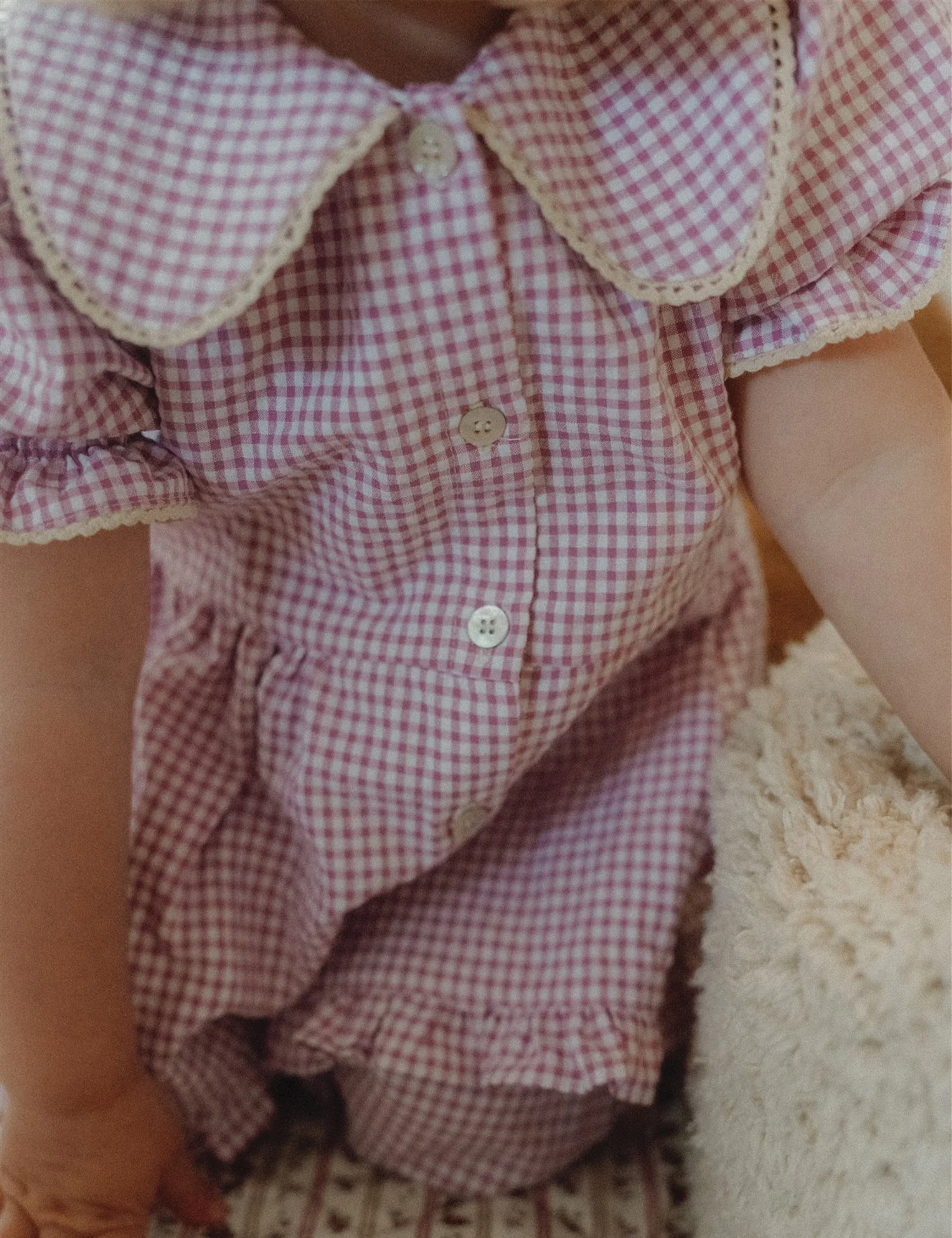 Daisy Pajama Set in Lavender Gingham - Image 5