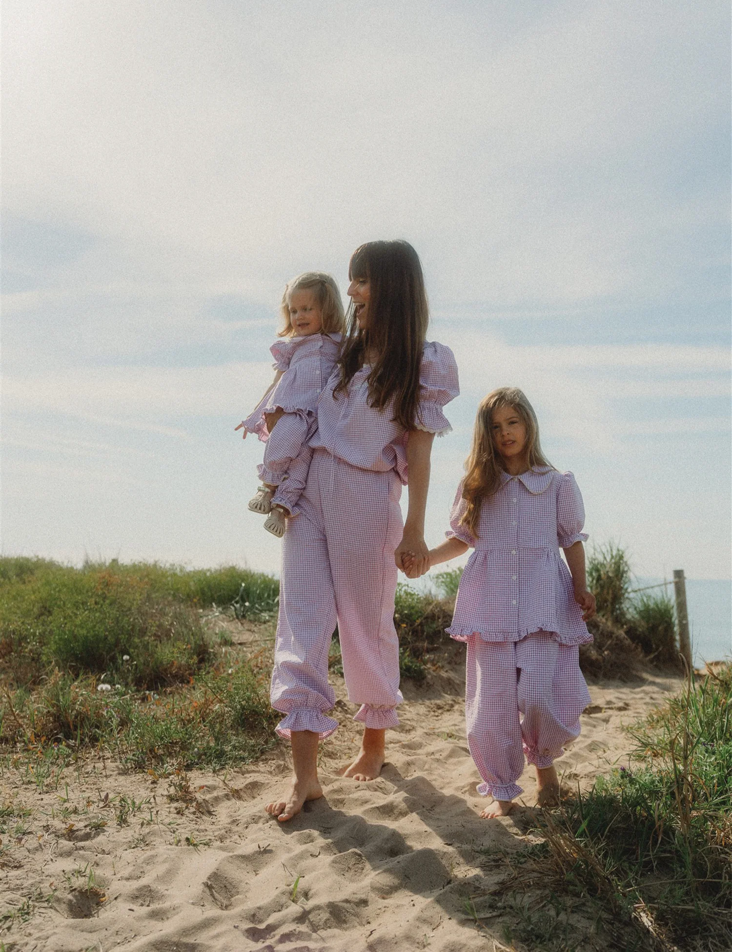 Daisy Pajama Set in Lavender Gingham - Image 7