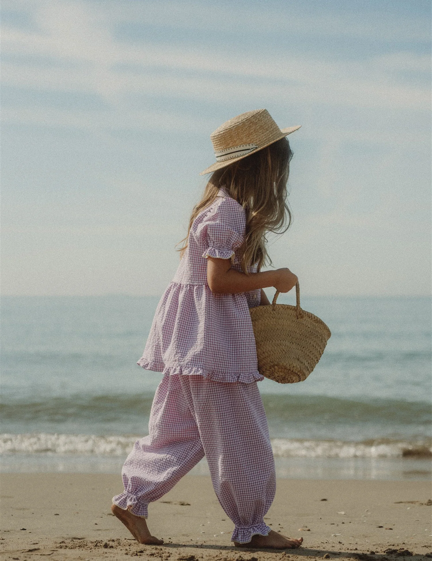 Daisy Pajama Set in Lavender Gingham - Image 8