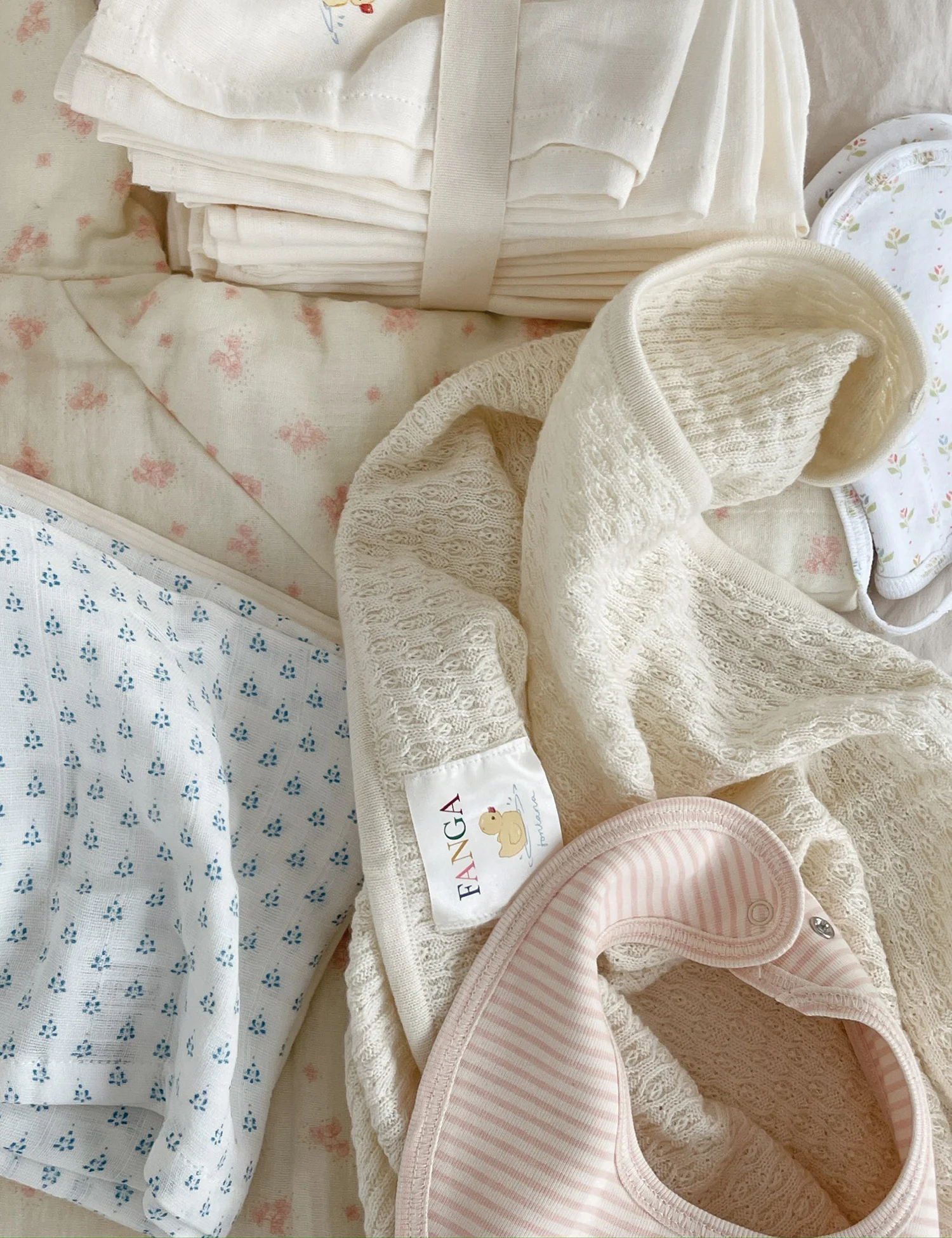 Fio Stripe 2 Pack Bibs in Blush Mix - Image 2