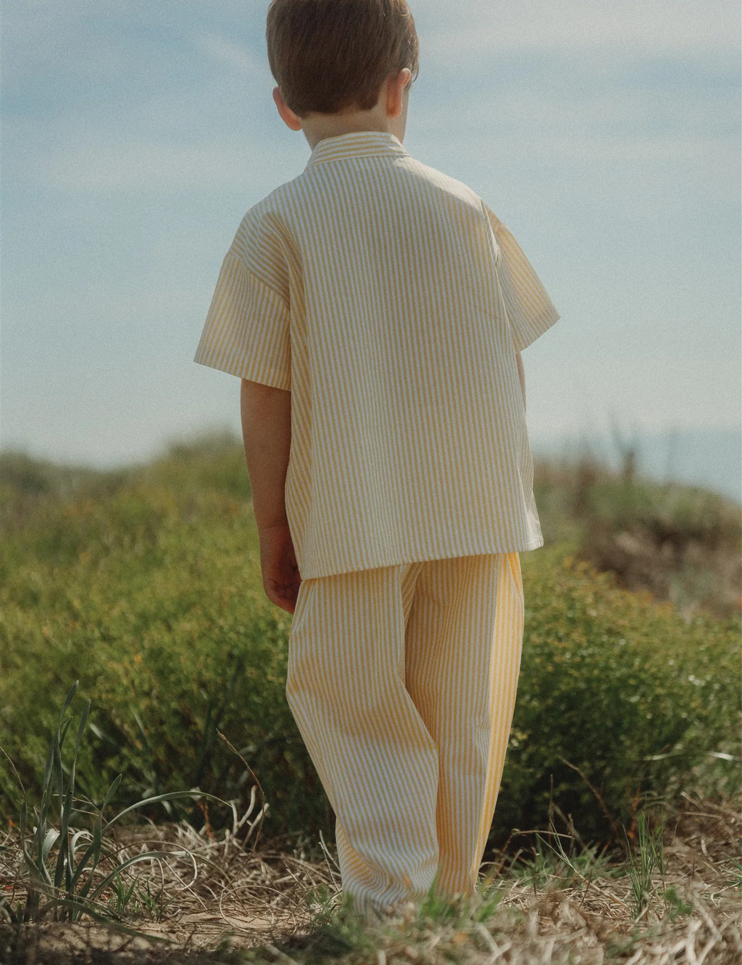 Fox Pajama Set in Sunlit Yellow Stripes - Image 4