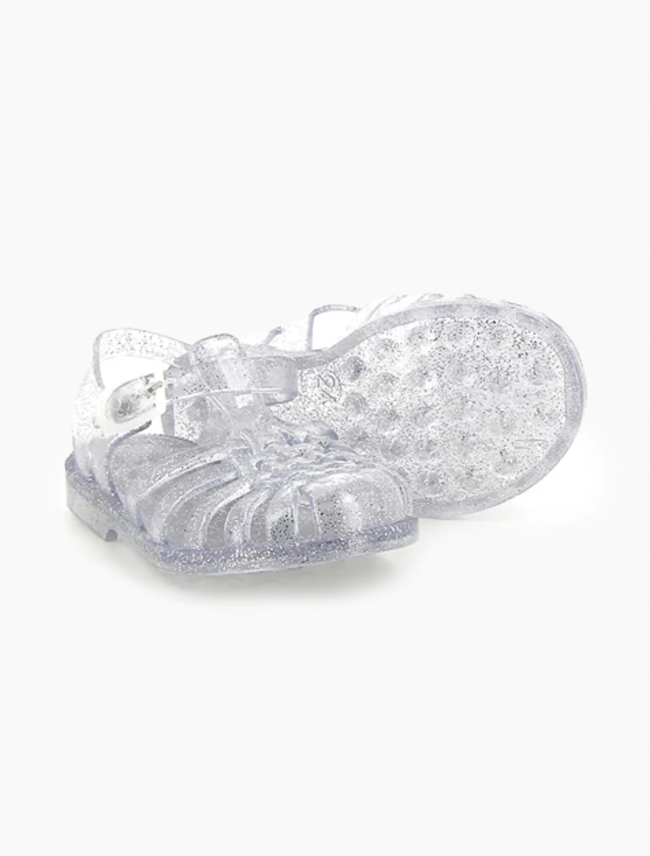 Sun Jelly Sandal in Silver Glitter - Image 3