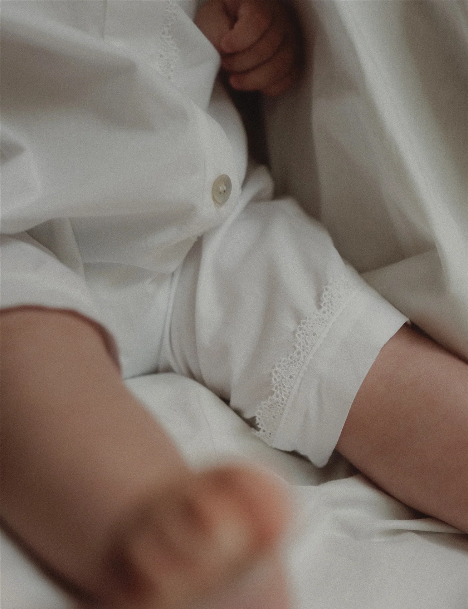 Lily Overall Pajama in Timeless White - Image 5