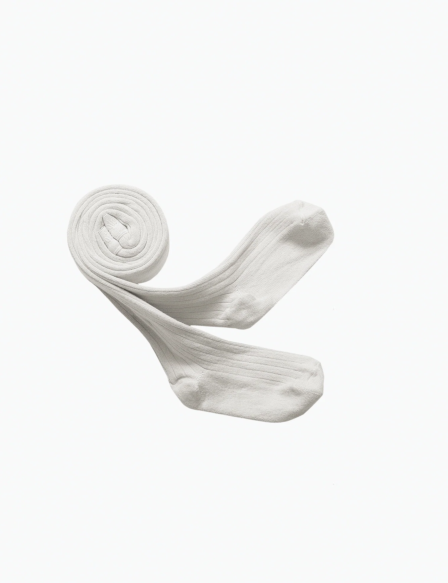 Louise Ribbed Tights in Blanc Neige