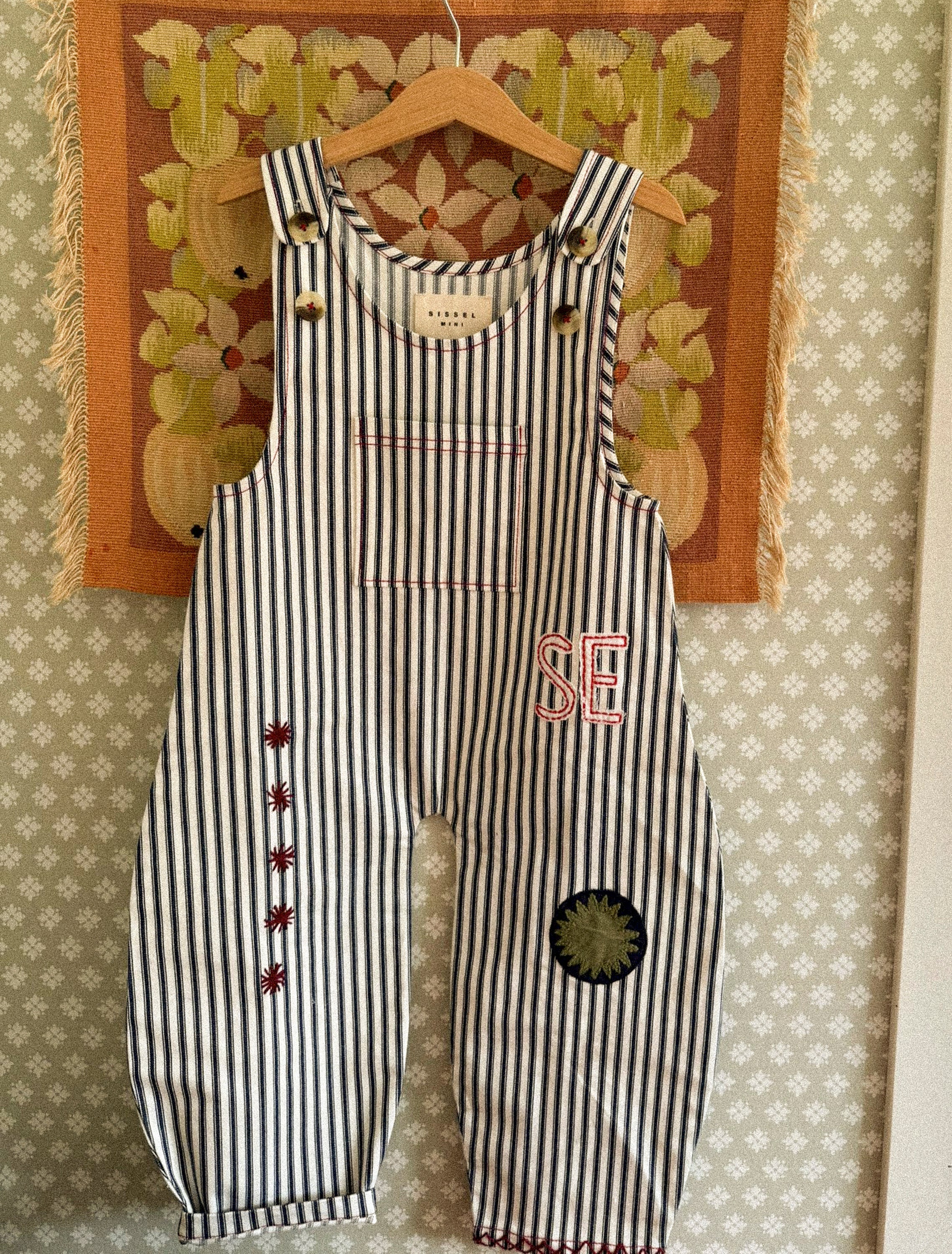 Moxie Mini Overalls in Milk Stripe - Image 5