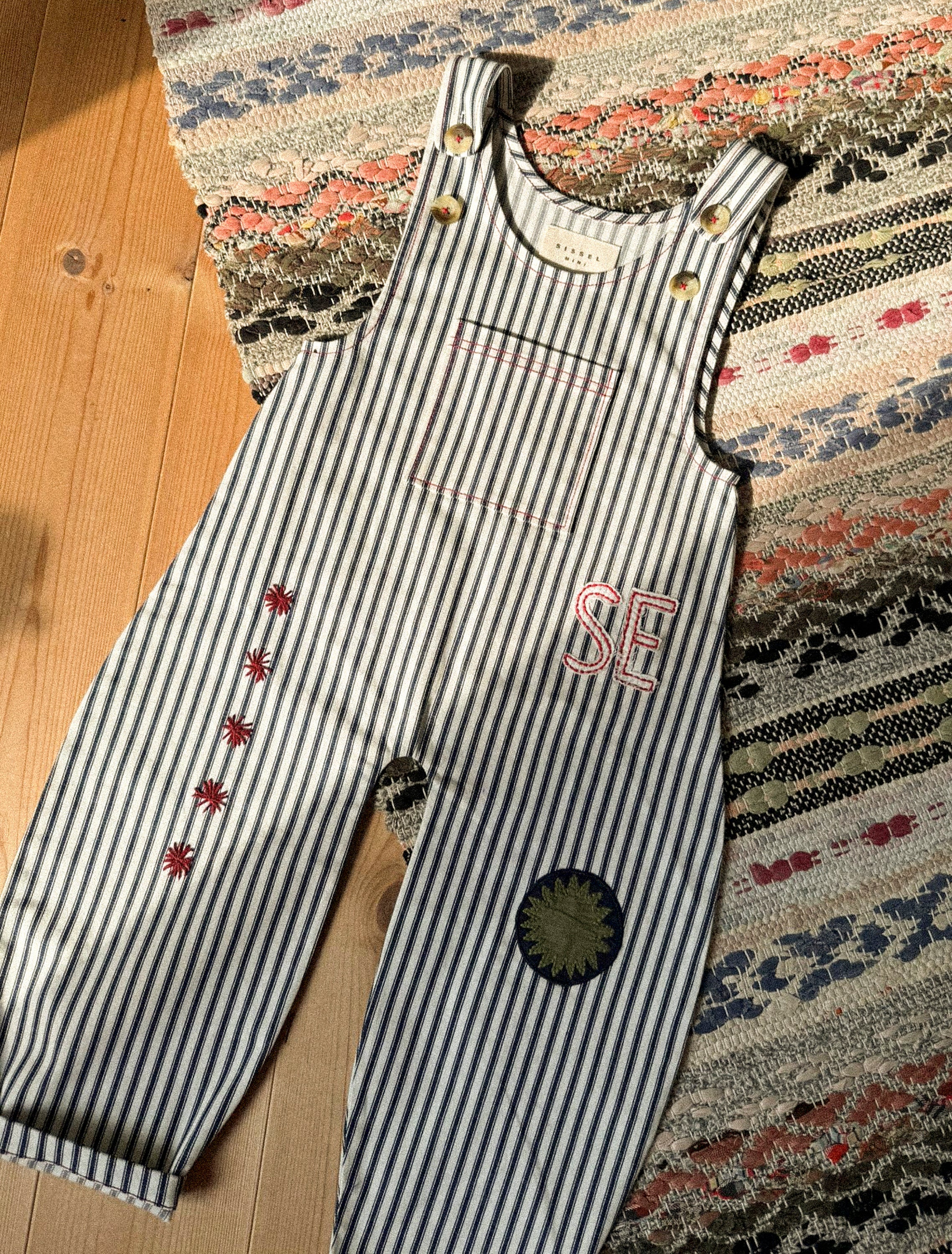 Moxie Mini Overalls in Milk Stripe - Image 6