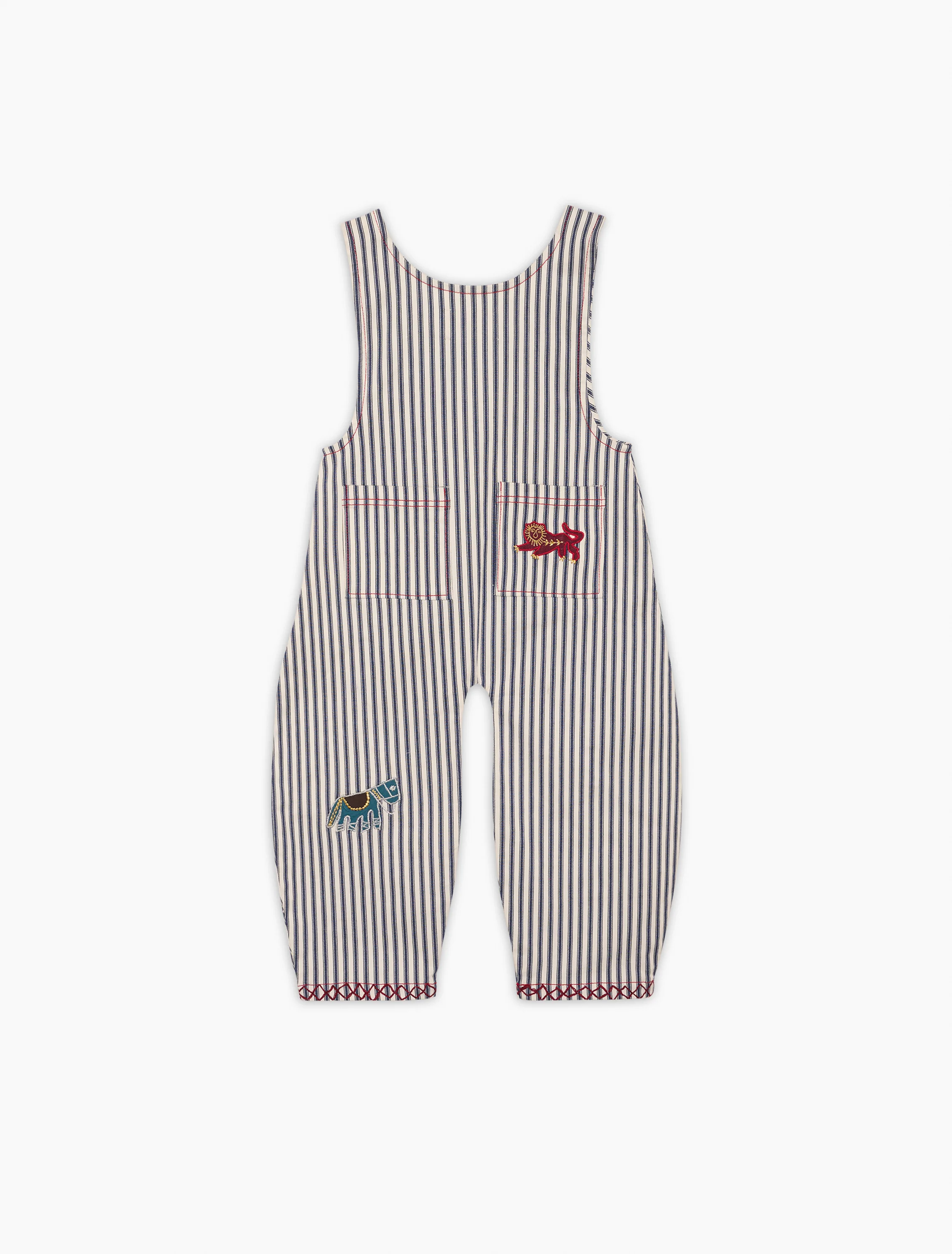 Moxie Mini Overalls in Milk Stripe - Image 8