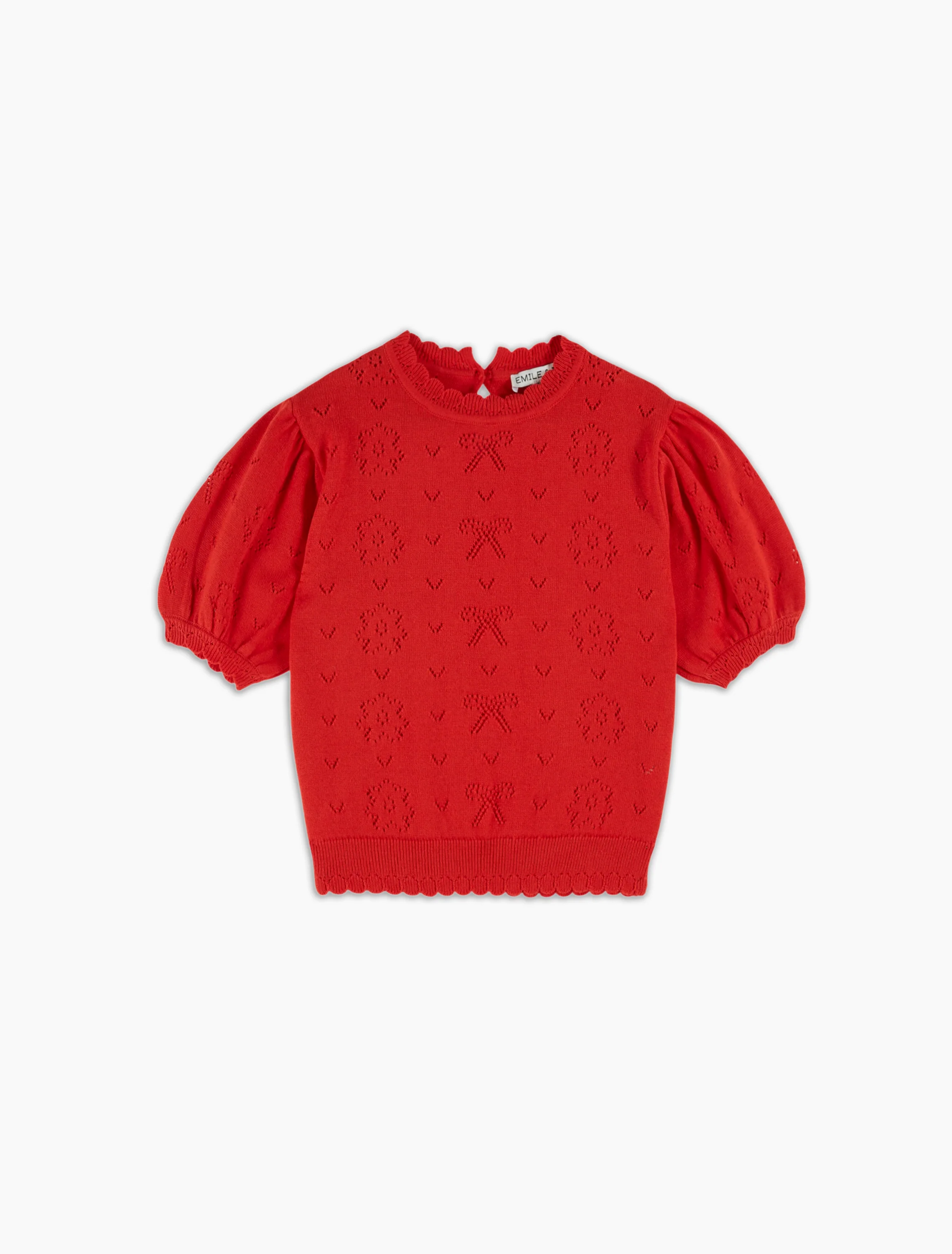 Openwork Pullover in Coquelicot