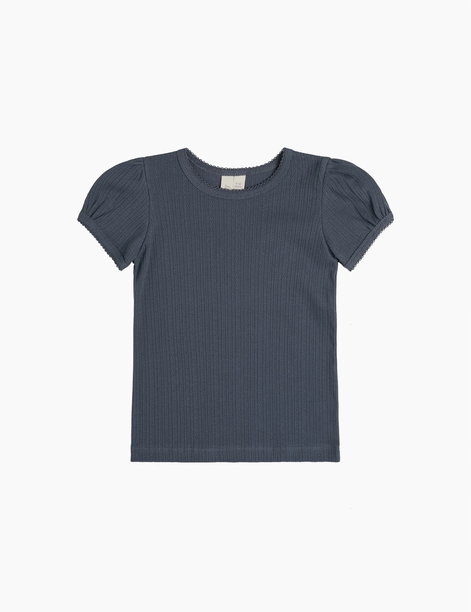Pointelle T-shirt in Storm