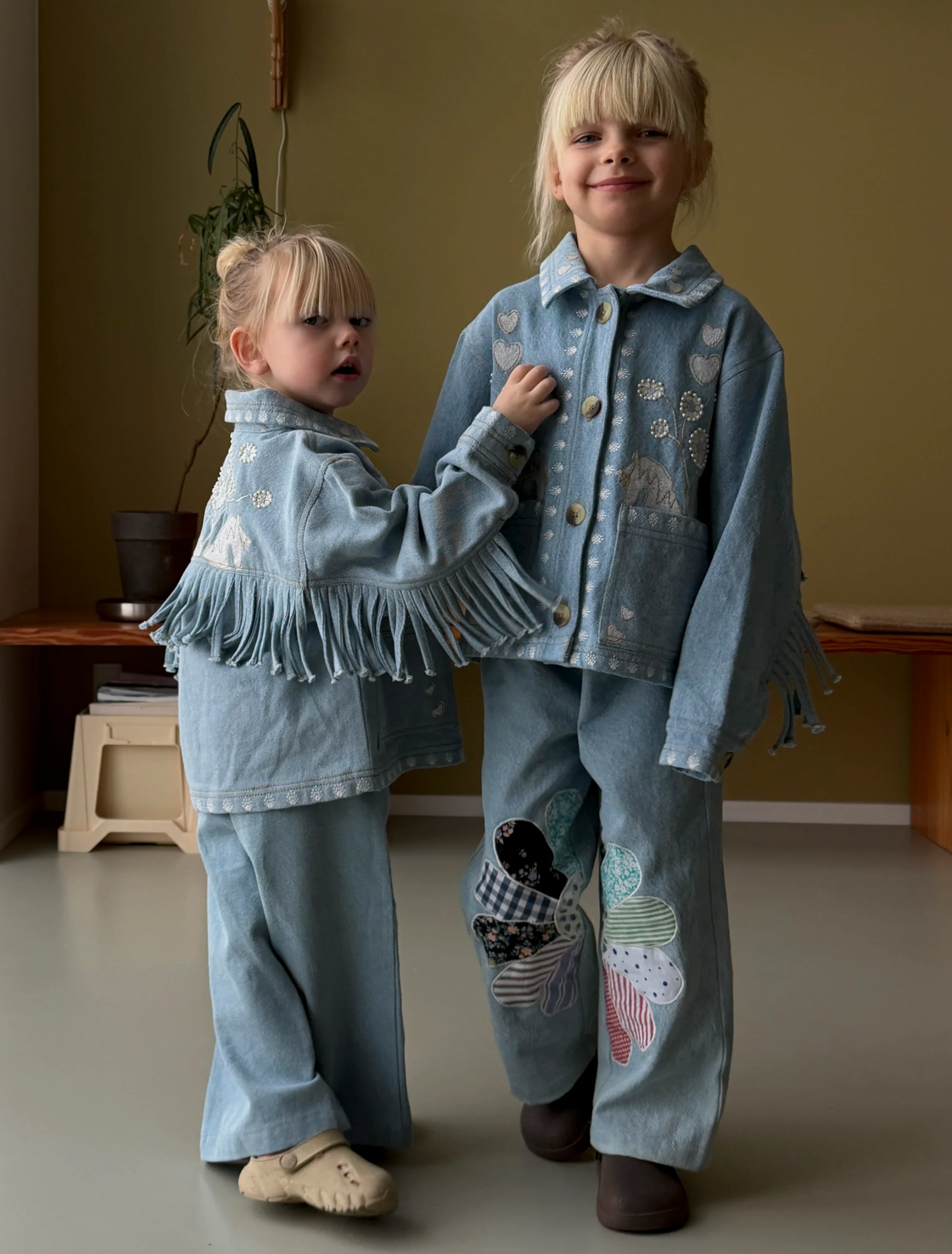Saxo Mini Pants in Denim Patchwork - Image 3
