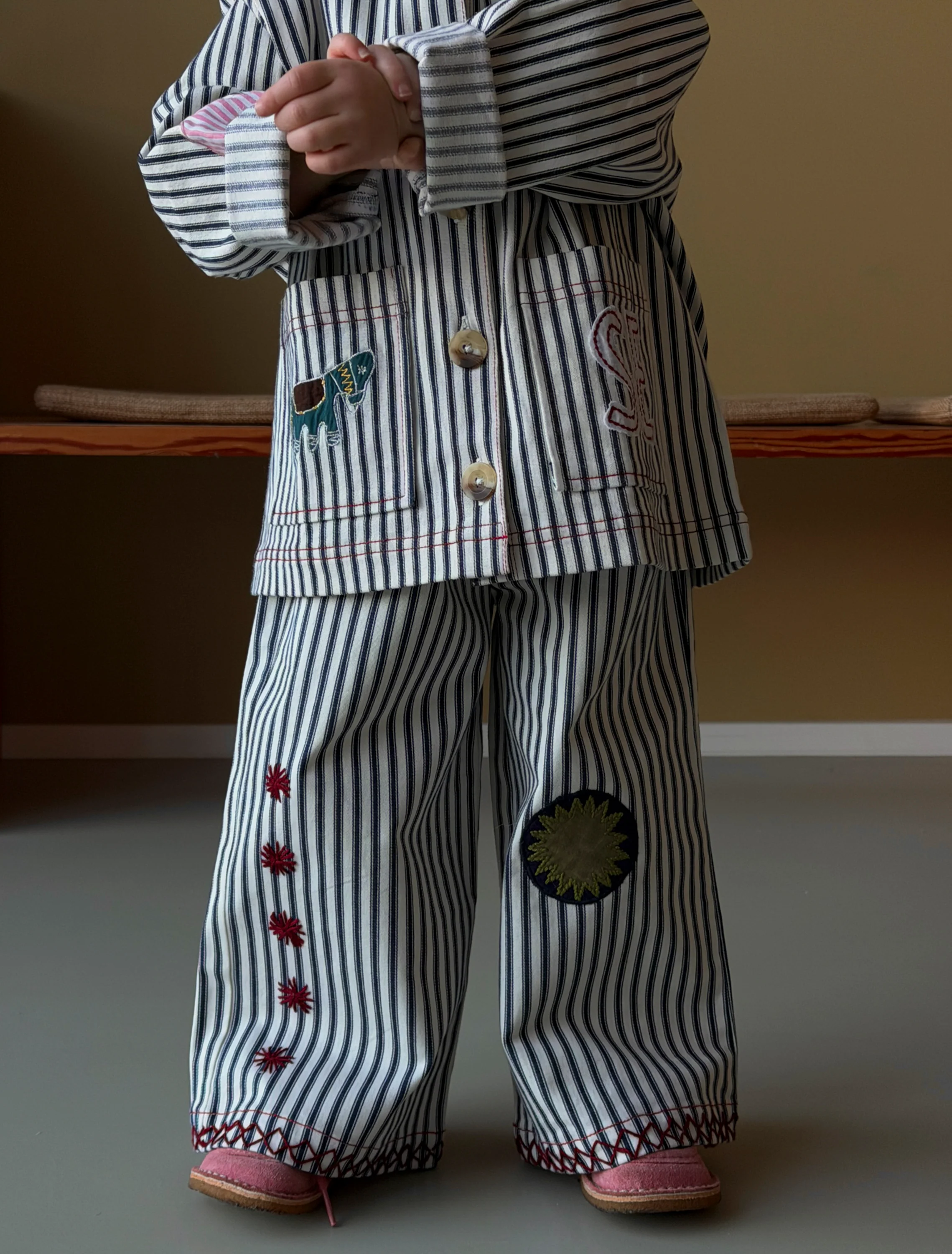 Saxo Mini Pants in Milk Stripe - Image 3