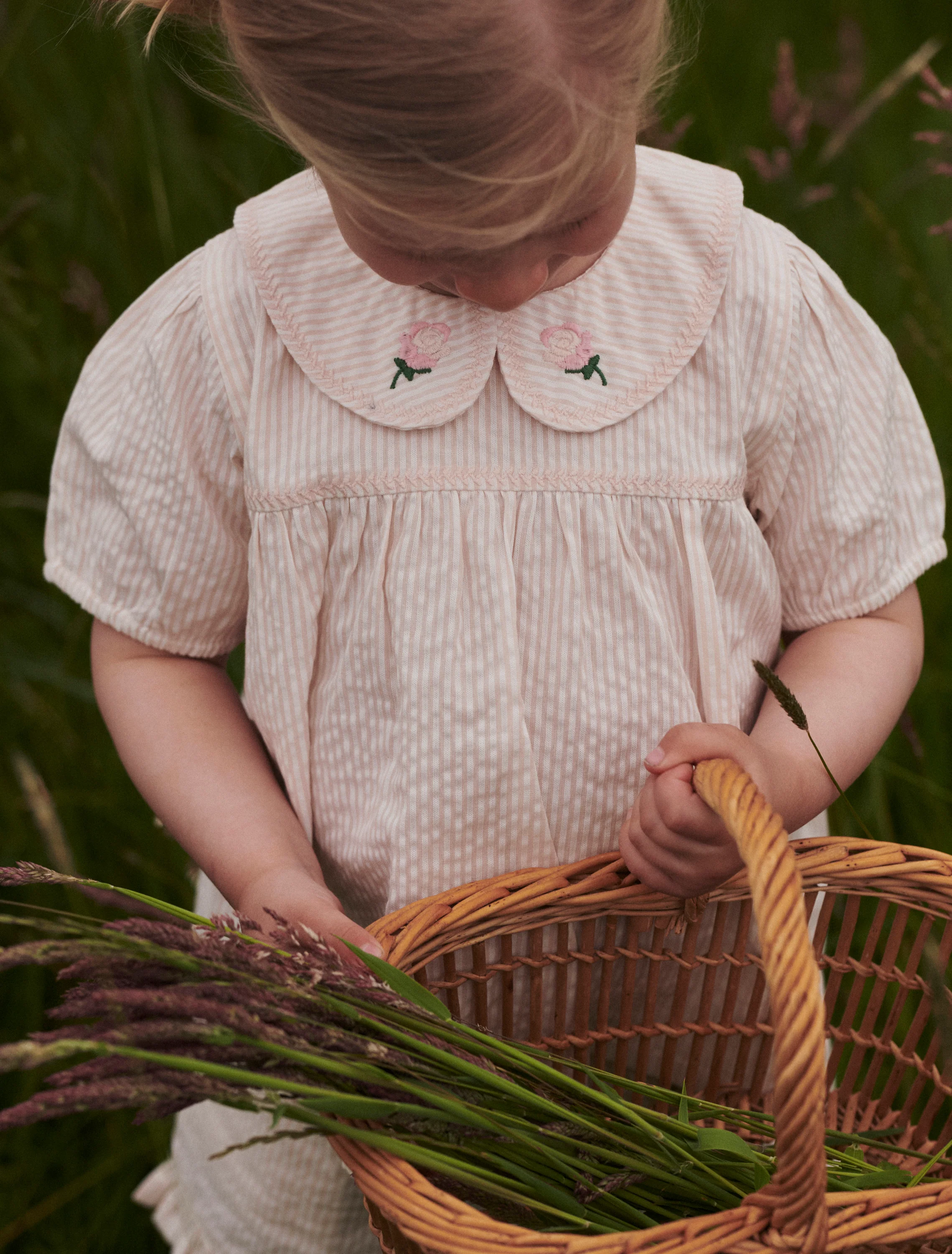 Seersucker Blouse in Dusty Rose/Cream Stripe - Image 2