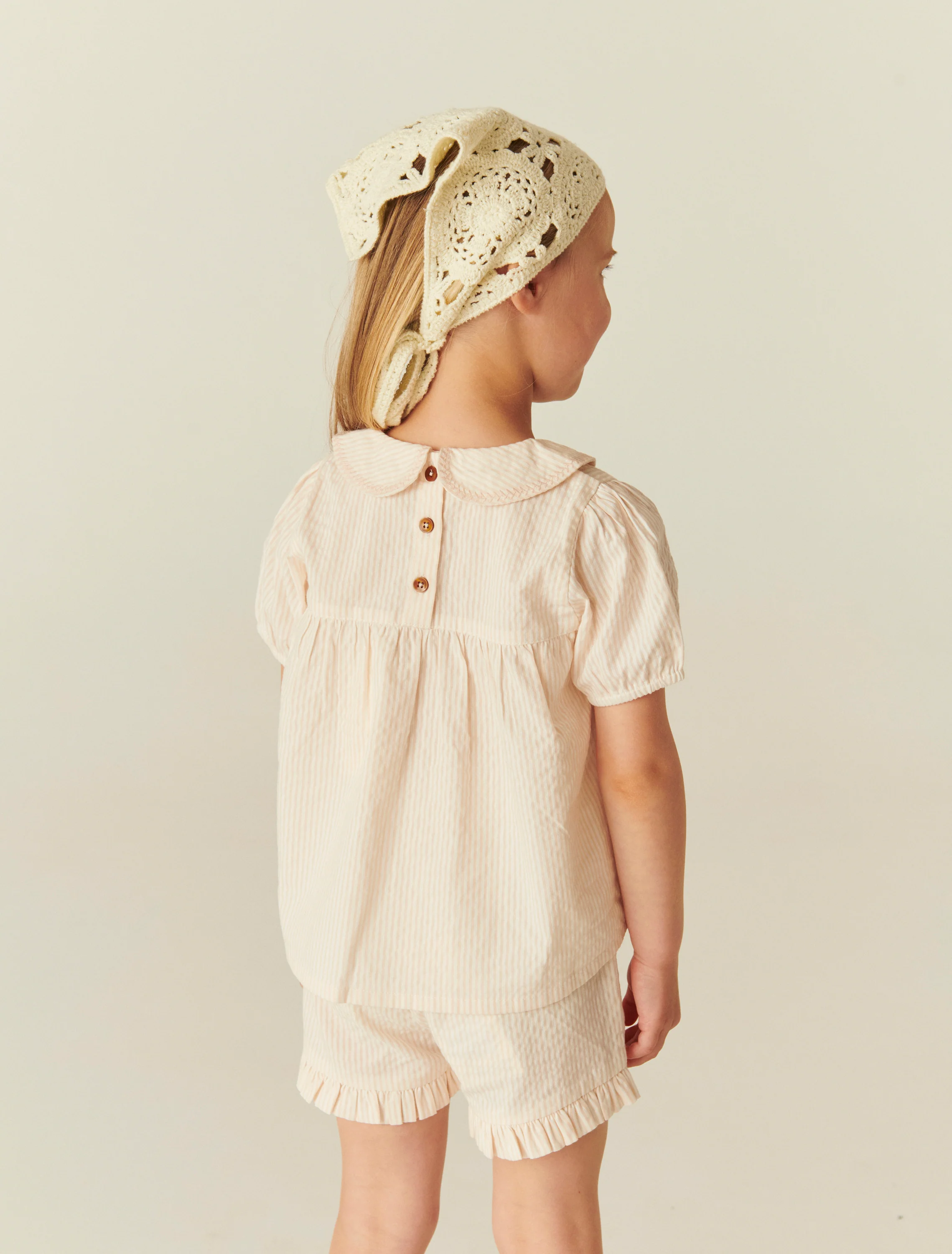 Seersucker Blouse in Dusty Rose/Cream Stripe - Image 8