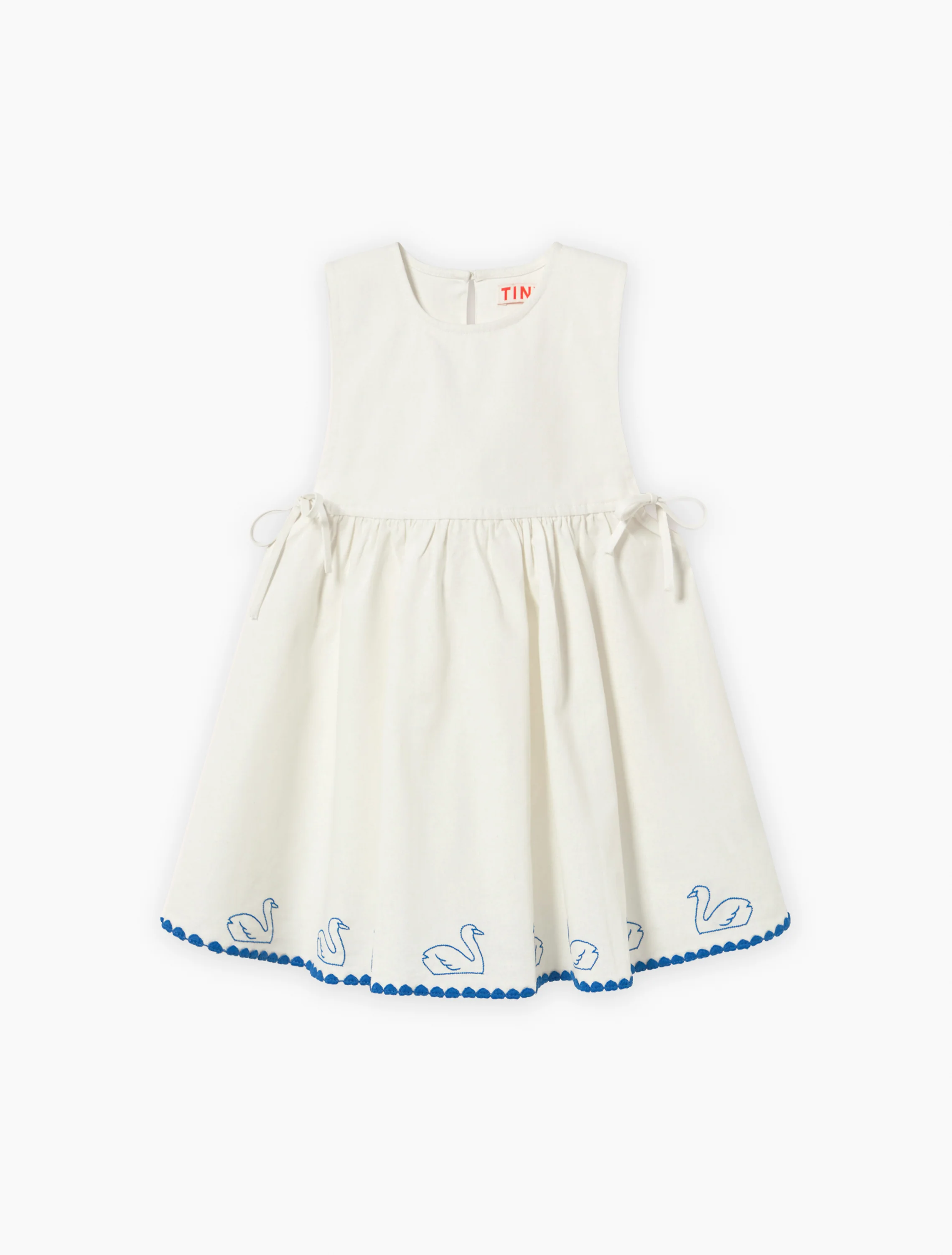 Swans Bows Dress in Off-White