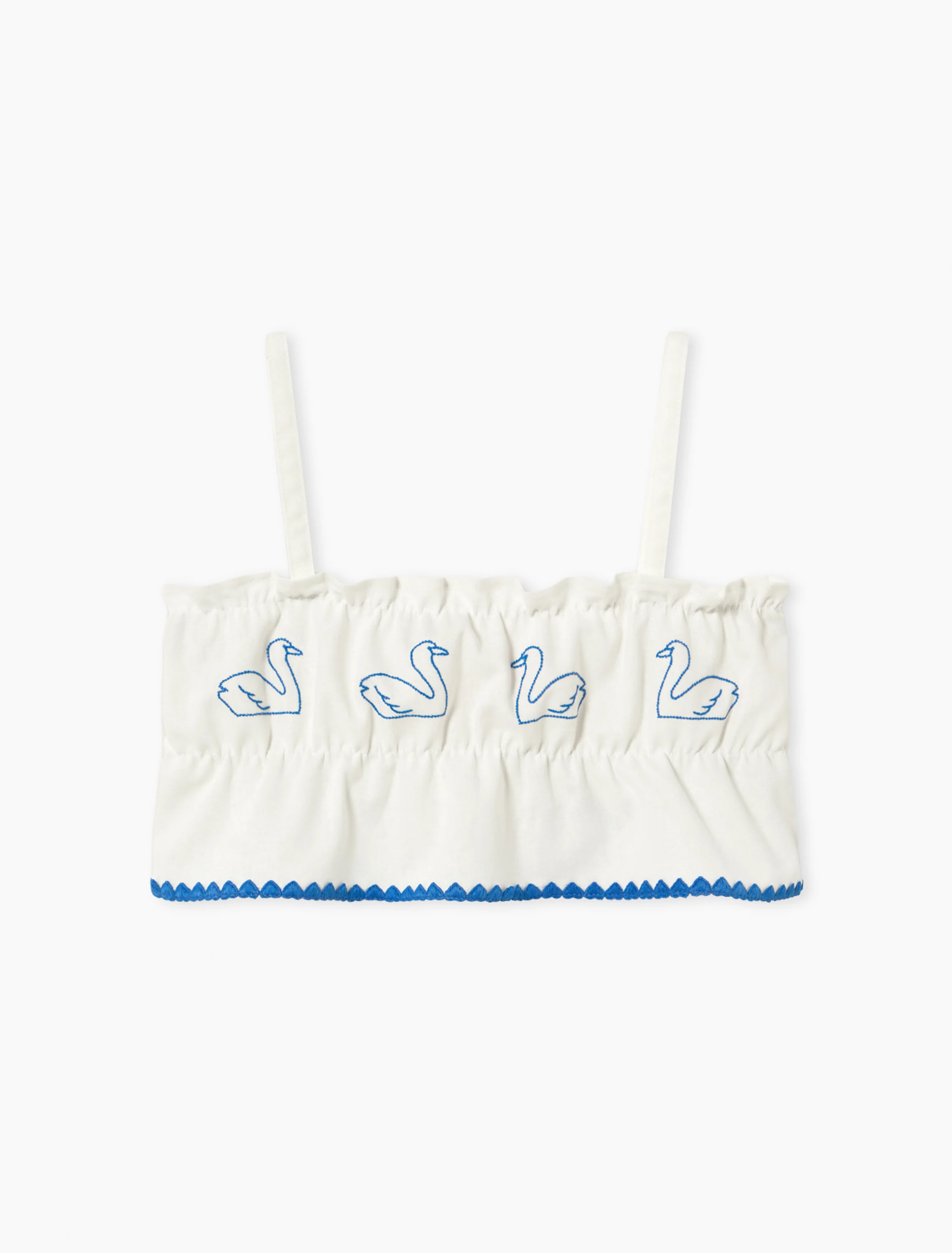 Swans Bows Linen Top in Off-White
