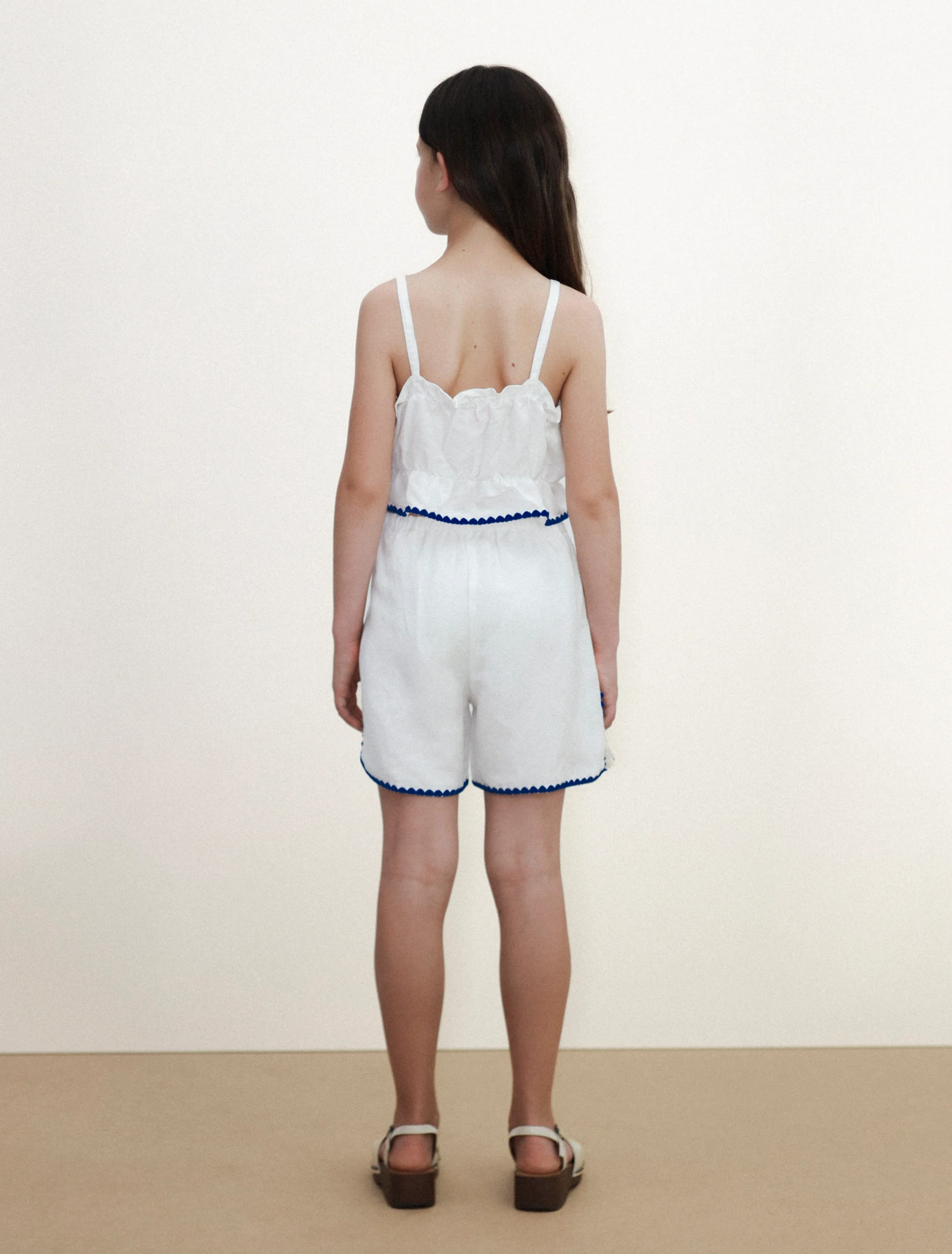 Swans Bows Linen Top in Off-White - Image 4