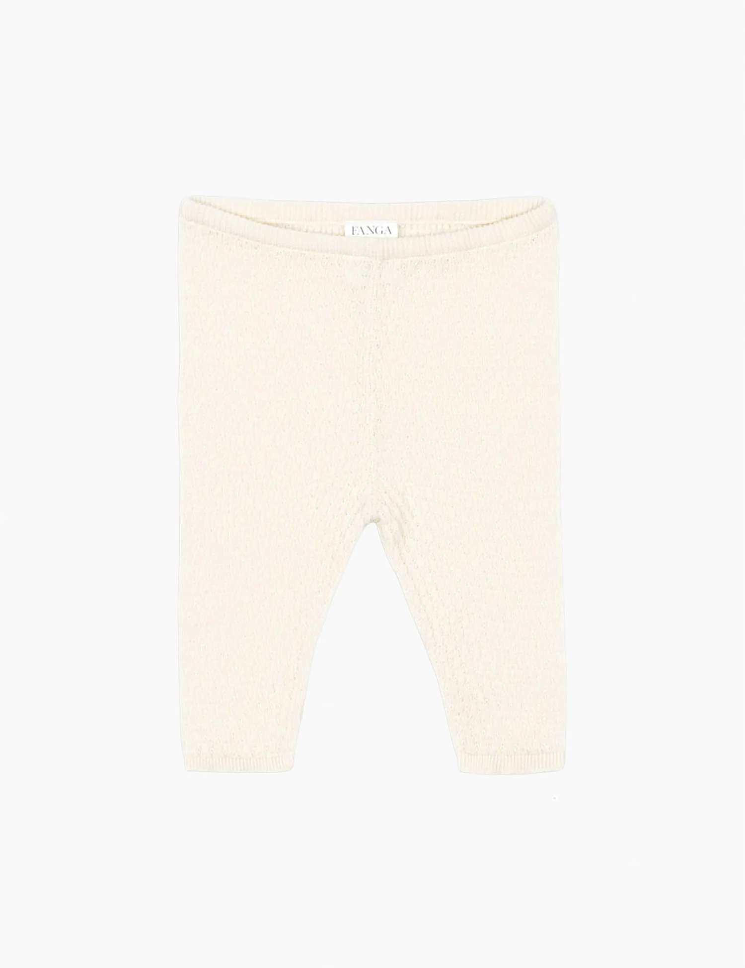Venti Pointelle Leggings in Antique White