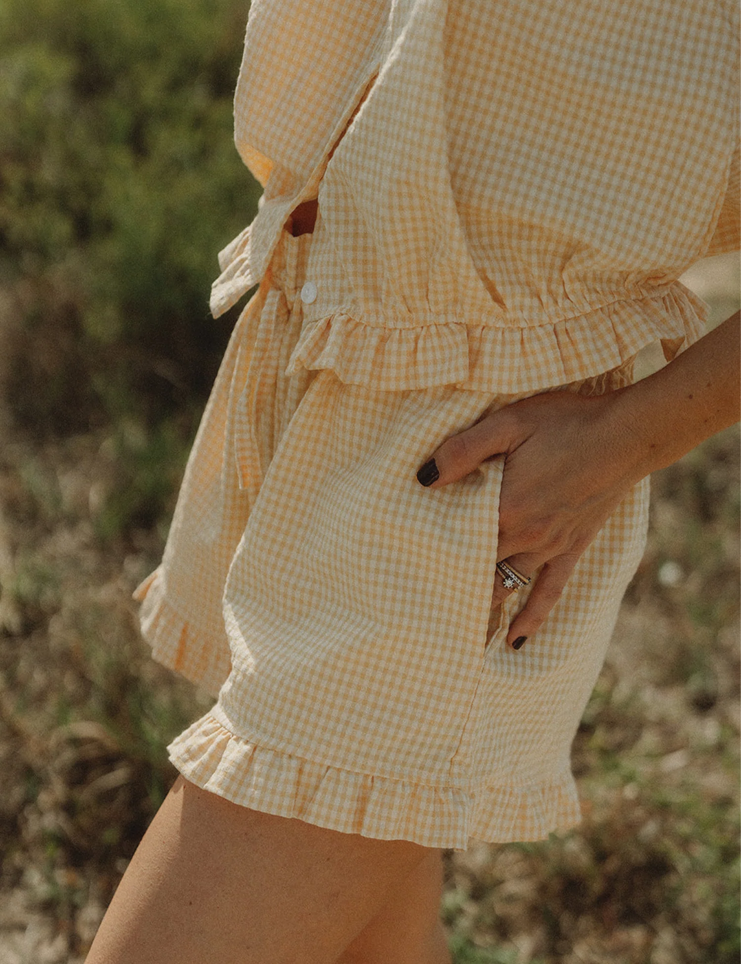 Women's Marigold Pajama Set in Buttercup Yellow Gingham - Image 3
