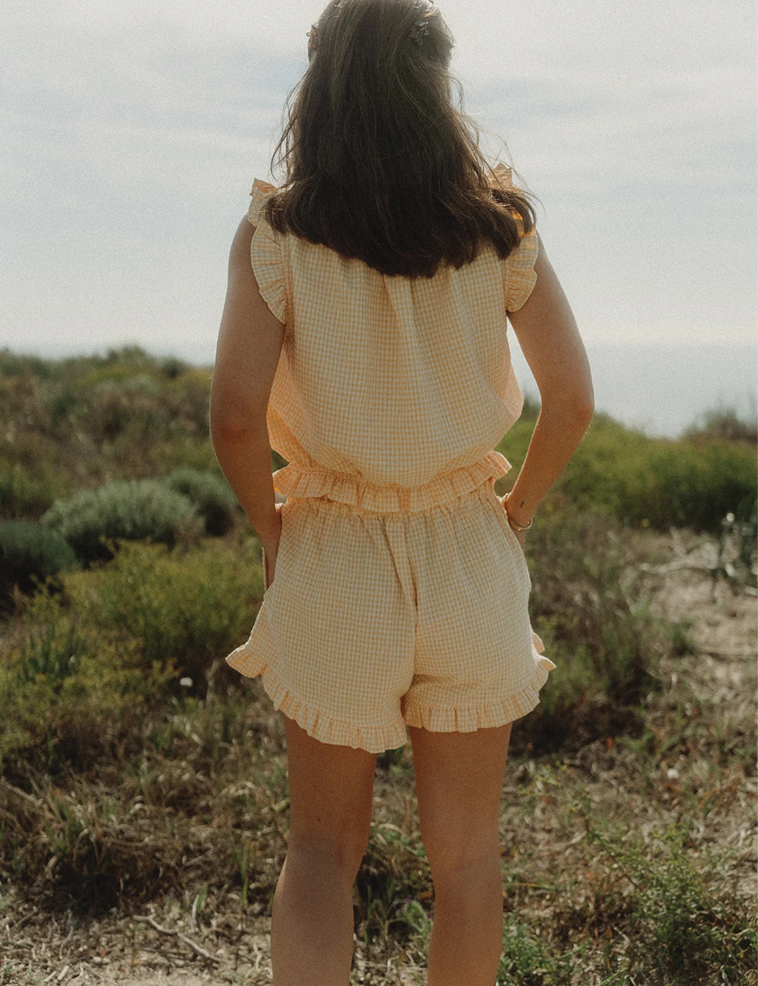 Women's Marigold Pajama Set in Buttercup Yellow Gingham - Image 4