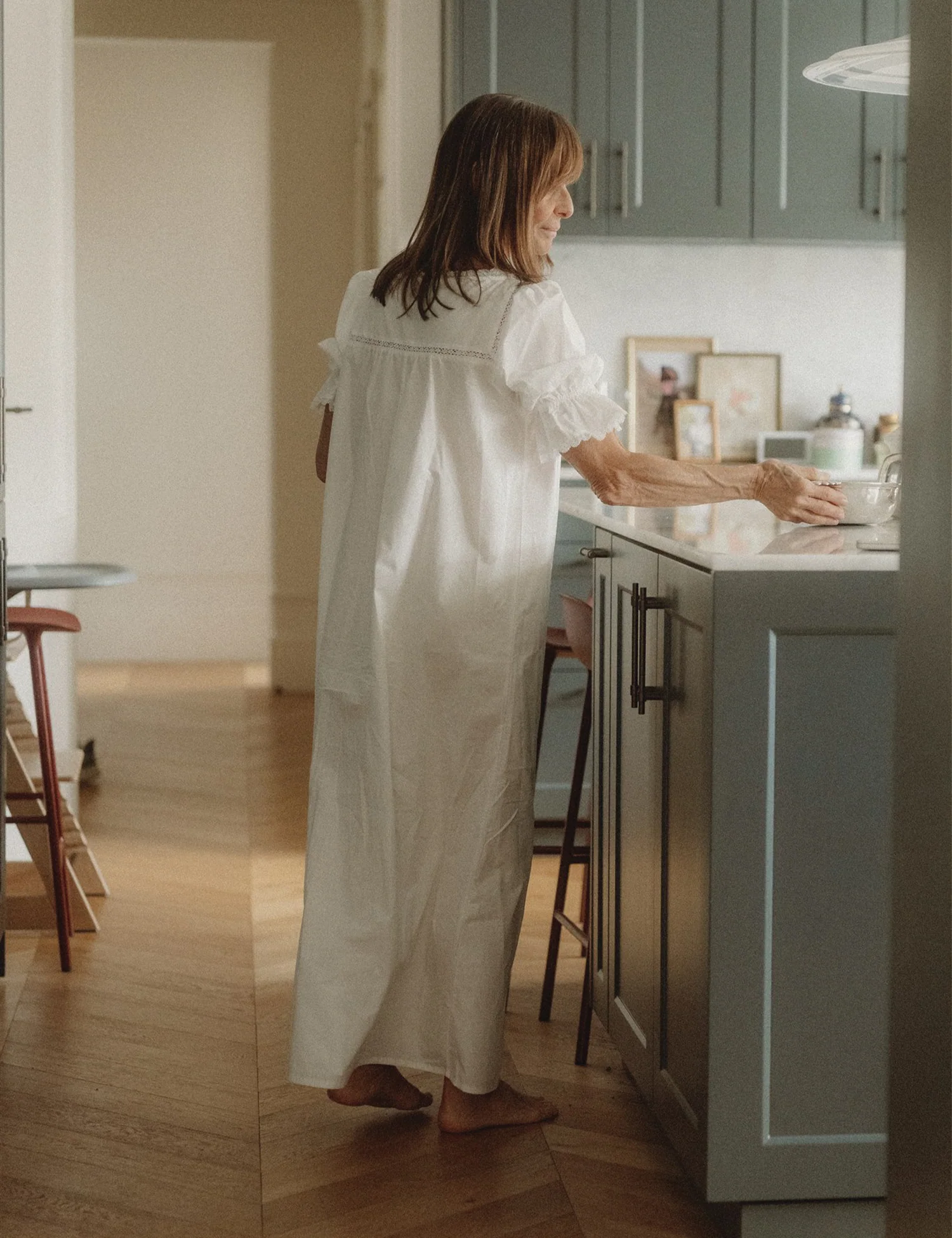 Women's Peony Nightgown in Timeless White - Image 4